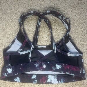 lululemon athletica Painted Print Strappy Sports Bra in Black, Purple, White